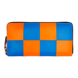 Blue & Orange Super Fluo Continental Wallet 221230M164009