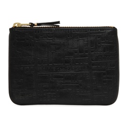 Black Logo Embossed Pouch 231230M171000