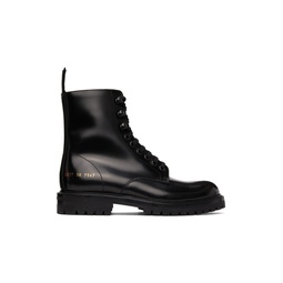 Black Combat Boots 212426F113001