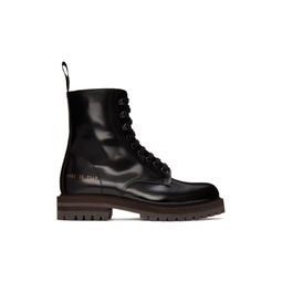 Black Combat Ankle Boots 222426F113001