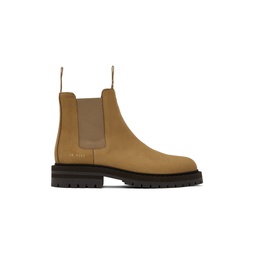 Tan Suede Chelsea Boots 241133M223004