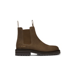 Brown Suede Chelsea Boots 241133M223003