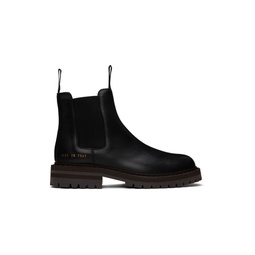 Black Leather Chelsea Boots 241133M223001