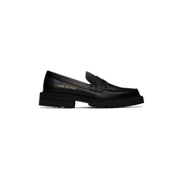 Black Chunk Sole Loafers 241133M231004
