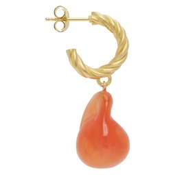 Gold   Orange Hoop Single Earring 222444M144000