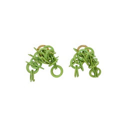 SSENSE Exclusive Green Wood Earrings 222444M144013