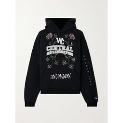 CONNER IVES Crystal-embellished printed cotton-jersey hoodie