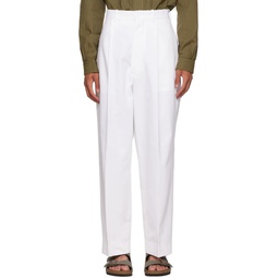 White Pleated Trousers 221741M191001