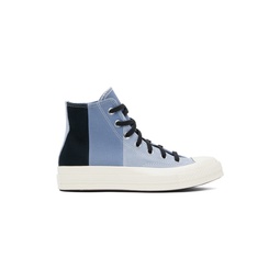 Blue   Navy Chuck 70 Patchwork Suede High Top Sneakers 241799M236061