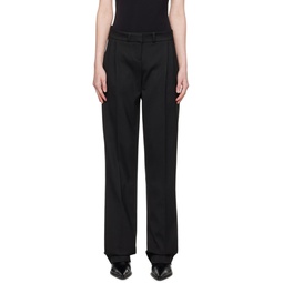 Black Relaxed Fit Trousers 231325F087009