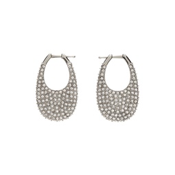 Silver Crystal Medium Swipe Earrings 241325F022005