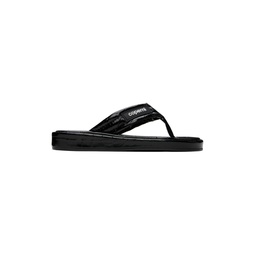 Black Branded Flip Flops 241325F124003