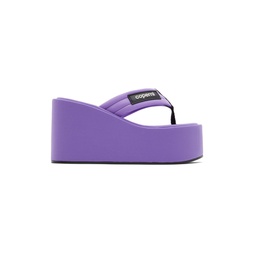 SSENSE Exclusive Purple Branded Wedge Sandals 221325F124065