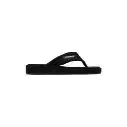 Black Quilted Flip Flops 232325M233000