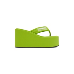 Green Wedge Sandals 231325F124000