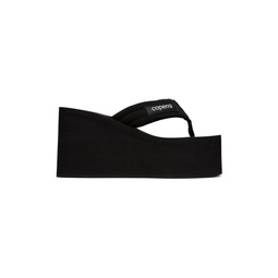Black Wedge Sandals 222325F124006