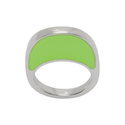 Silver   Green Swipe Ring 231325F024002