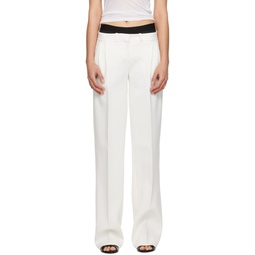 White Tailored Trousers 231325F087001