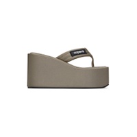 Gray Branded Wedge Sandals 241325F125011