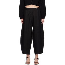 Black Curved Trousers 241909F087025