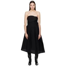 Black Strapless Midi Dress 241909F054001