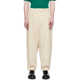 Beige Undyed Trousers 241909M191000