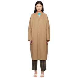 Beige Cover Up Trench Coat 241909F059006