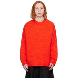 Orange Fuzzy Sweater 241909M201001