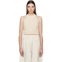 Off White Cropped Tank Top 241909F111003