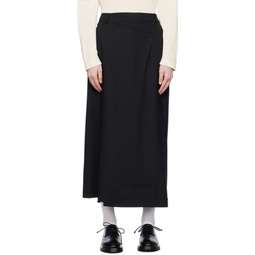 Black Tailoring Midi Skirt 232909F092000