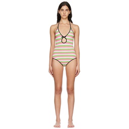 Pink   Green Melissa One Piece Swimsuit 221772F103000