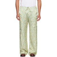Yellow Floral Cargo Pants 231772M188001