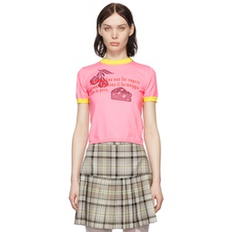 Pink Cotton T Shirt 221772F110001