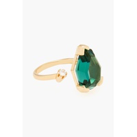 Gold-plated, quartz and Siamite ring