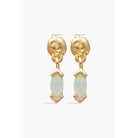 Gold-plated opal earrings