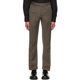 Brown Bell Bottom Trousers 222366M191003