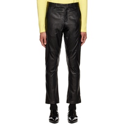 Black Grained Leather Pants 222366M189000