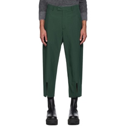 Green Vented Cuff Trousers 241735M191003