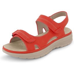 CUSHIONAIRE Womens Magee comfort footbed outdoor sandal with adjustable strap and +Memory Foam, Wide Widths Available, Coral 7