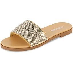 CUSHIONAIRE Womens Millie rhinestone slide sandal