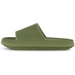 CUSHIONAIRE Mens Feather pool slide with +Comfort