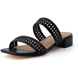CUSHIONAIRE Womens Norma low block heel sandal +Memory Foam and Wide Widths Available