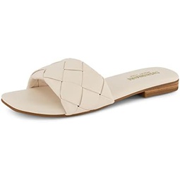 CUSHIONAIRE Womens Franca woven slide sandal +Memory Foam, Wide Widths Available