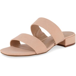 CUSHIONAIRE Womens Nolita two band low block heel slide sandal +Memory Foam and Wide Widths Available