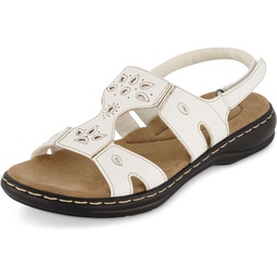 CUSHIONAIRE Womens Briar comfort sandal +Comfort Foam, White 9 W