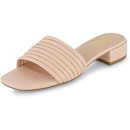 CUSHIONAIRE Womens Nino strappy low block heel slide sandal +Memory Foam and Wide Widths Available