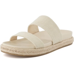 CUSHIONAIRE Womens Niles Espadrille footbed sandal with +Comfort, Wide Widths Available