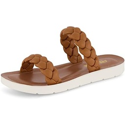 CUSHIONAIRE Womens Isla braided slide sandal +Memory Foam