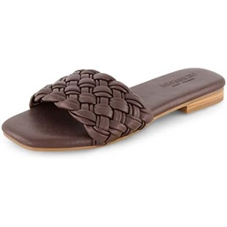 CUSHIONAIRE Womens Fez woven slide sandal +Memory Foam, Wide Widths Available