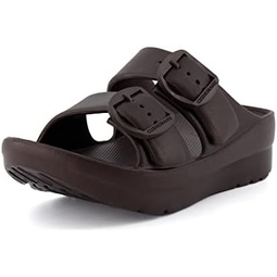 CUSHIONAIRE Womens Mesa recovery slide sandal with +Comfort